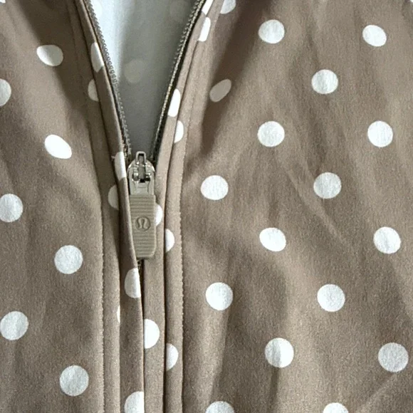 lululemon athletica badge with white Polka Dot Bomber Jacket size 8 never worn. - Picture 3 of 4